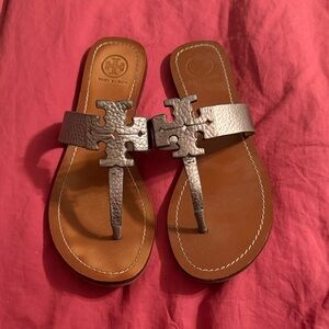 Tory Burch Bronze Leather Sandals